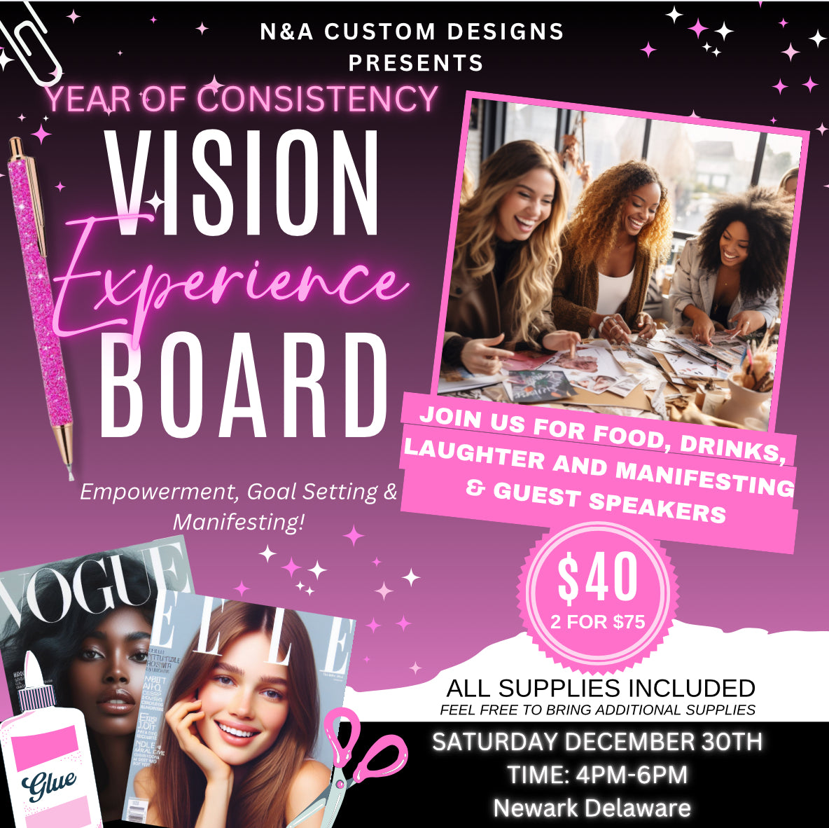 YEAR OF CONSISTENCY 2024 VISION BOARD EXPERIENCE – Blanks by Amber