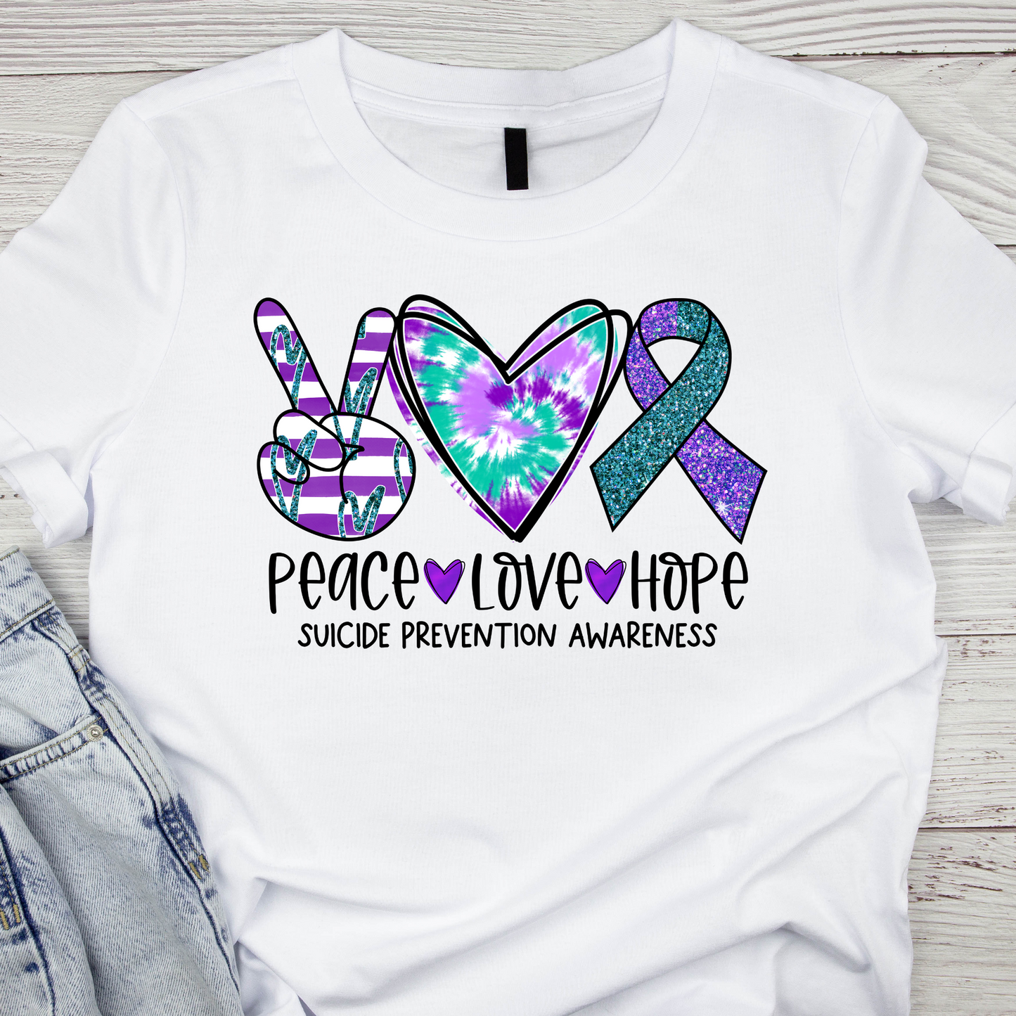 Peace Love Hope Tie dye (TRANSFER)